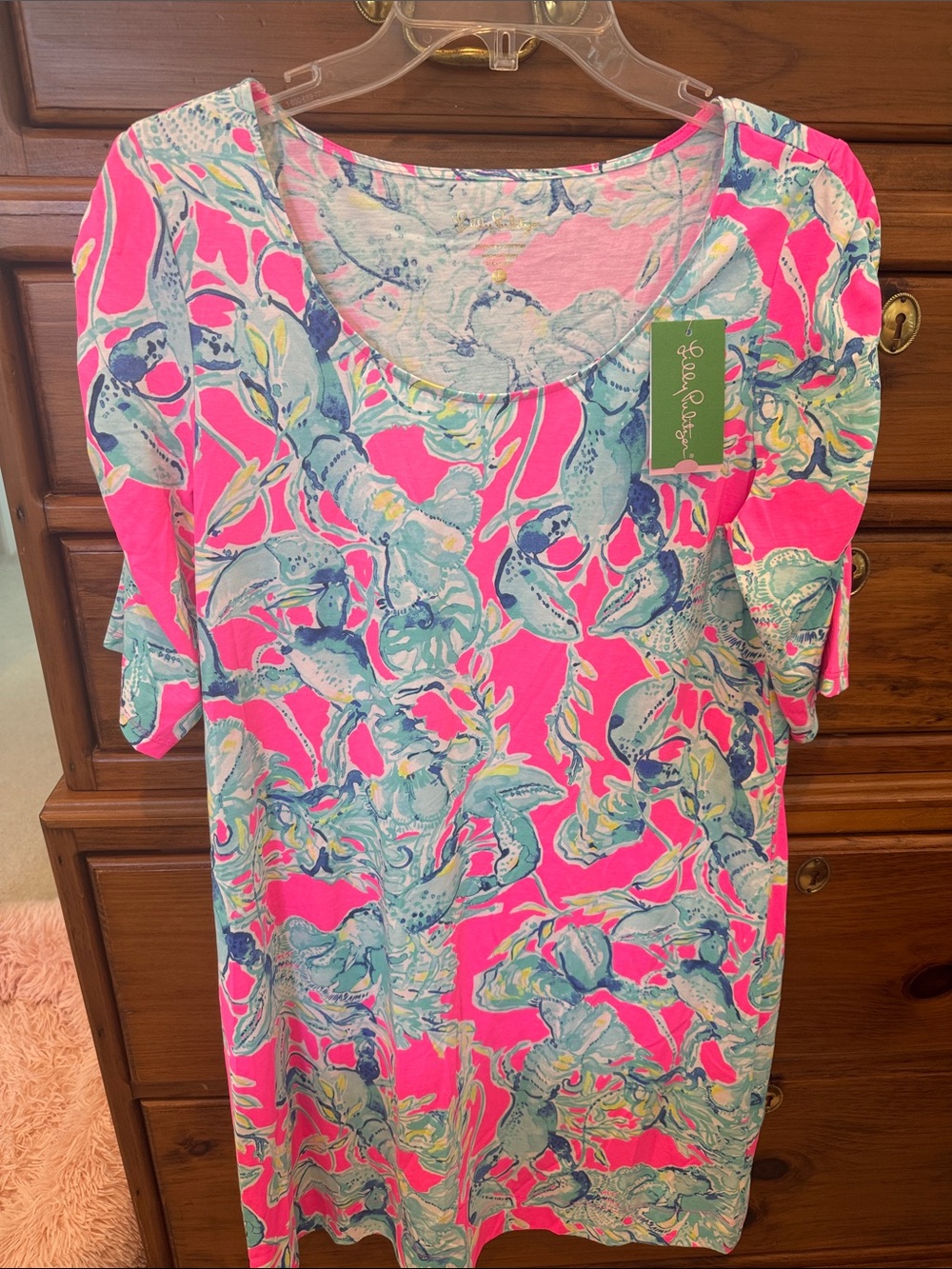 NWT Lilly Pulitzer LAJOLLA RAZ BERRY LOBSTER IN LOVE DRESS